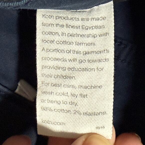 KOTN Chinos Wide Leg Pants Cropped Trousers Women's Size 4 Blue Stretch Cotton - Picture 10 of 10